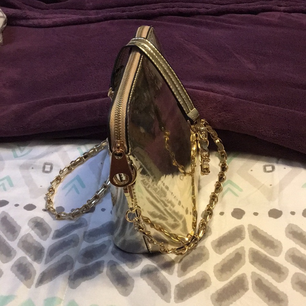 Gold medium cross body purse